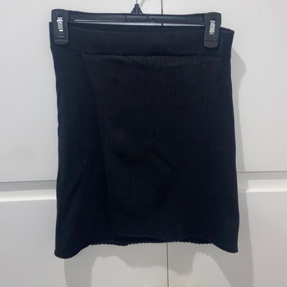 free people black knit skirt